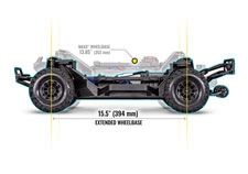 Maxx Slash (#102076-4) Chassis Scale Comparison with Maxx