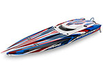 Red Spartan® SR:  Brushless 36" Race Boat with TQi™ Traxxas Link™ Enabled 2.4GHz Radio System & Traxxas Stability Management (TSM)®