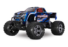 Stampede 2WD BL-2s (#36354-4) Front Three-Quarter View (Blue)