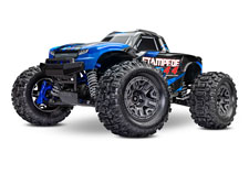 Stampede 4X4 Brushless (#67154-4) Front Three-Quarter View (Blue)