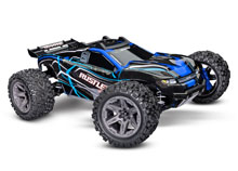 Rustler 4X4 Brushless (#67164-4) Front Three-Quarter View (Blue)