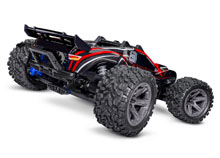 Rustler 4X4 Brushless (#67164-4) Rear Three-Quarter View (Red)