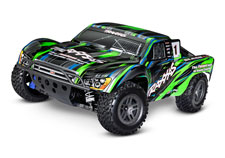 Slash 4X4 Brushless (#68154-4) Front Three-Quarter View (Green)