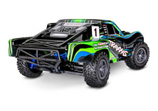 Slash 4X4 Brushless (#68154-4) Rear Three-Quarter View (Green)