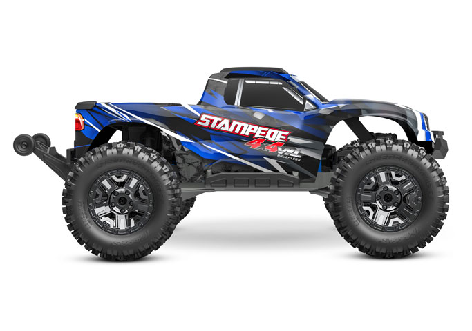 Stampede 4X4 VXL (#90376-4) Side View (Blue)