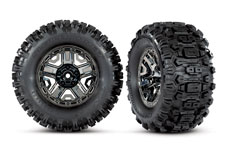 Stampede 4X4 VXL (#90376-4) Sledgehammer Tires and Black Chrome Wheels