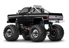 1/18 TRX-4MT Chevrolet K10 Monster Truck (#98064-1) Rear Three-Quarter View (Black)